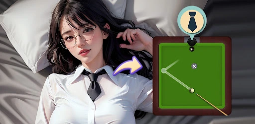 Captura de 8 Ball Challenge: mesa de billar con triángulo inicial